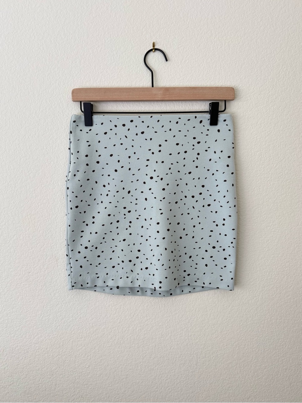 BCBGeneration Mint Green Dalmatian Dot Print Mini Skirt - Size S